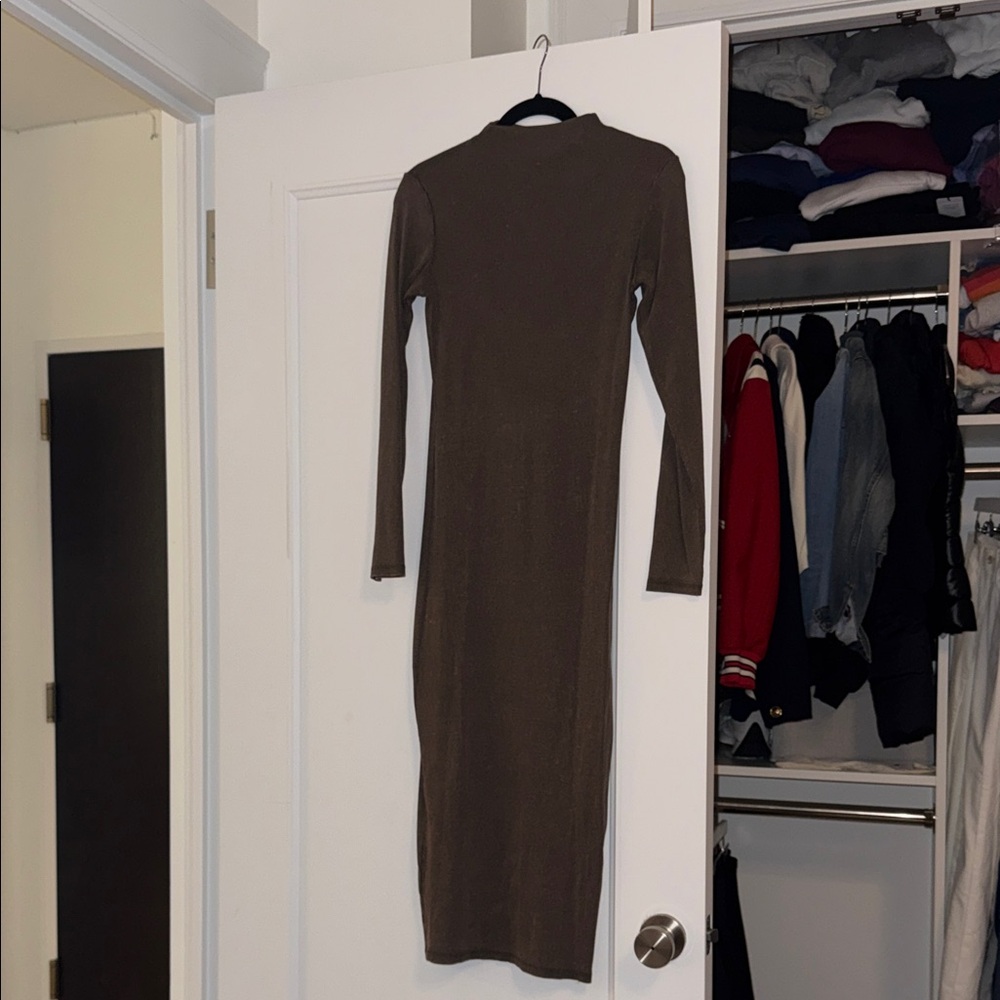 Zara Acid wash brown midi dress